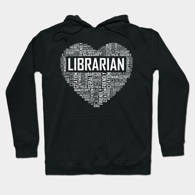 Librarian Love Heart Hoodie by LetsBeginDesigns